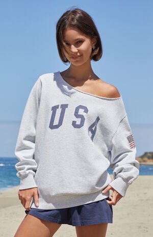 Stelle USA Off-The-Shoulder Sweatshirt