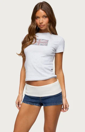 UK Girl Rhinestone T-Shirt image number 1