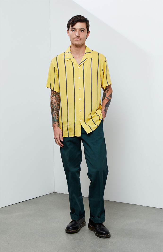 Yellow Striped Camp Shirt