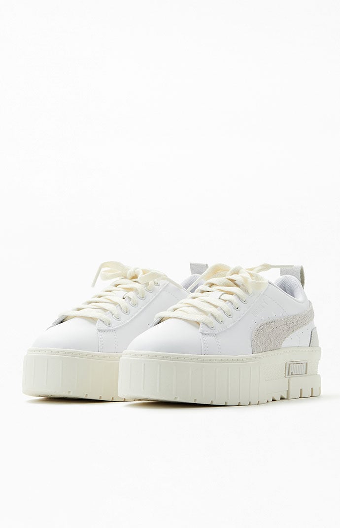 Puma womens suede platform trace animal trainers whisper white 2025