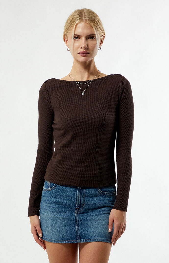 Your Favorite Jodi Long Sleeve Waffle Knit Top
