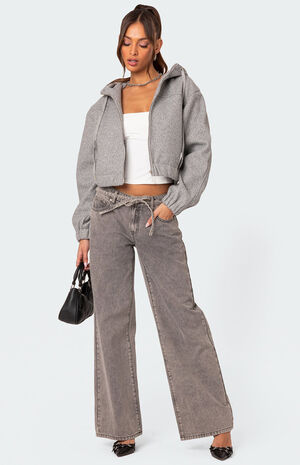 Hooded Texture Bomber Jacket image number 2