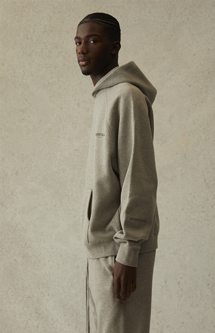 essentials knit moletom com capuz oatmeal