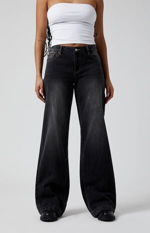 Casey Low Rise Baggy Jeans Black Tinted