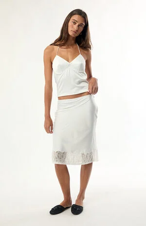 Aimee Satin Midi Skirt image number 1