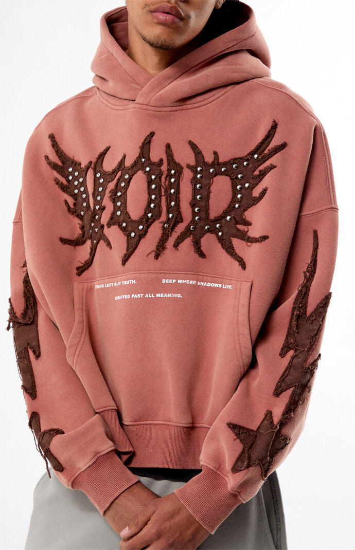 Pacsun Void Raw Applique Cropped Hoodie