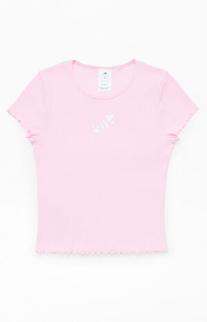 Kids Pink Ribbed Baby T-Shirt image number 1