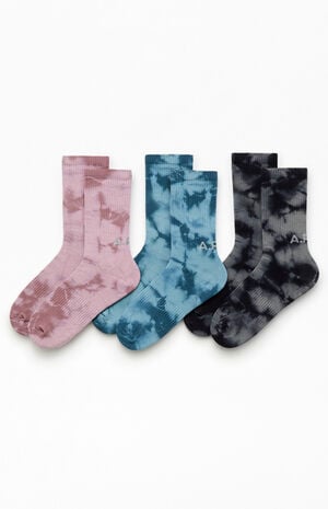 3 Pack Tie Dye Crew Socks image number 1
