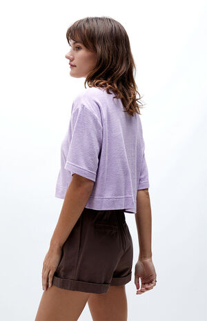 Cropped Terry Button Down Shirt image number 2