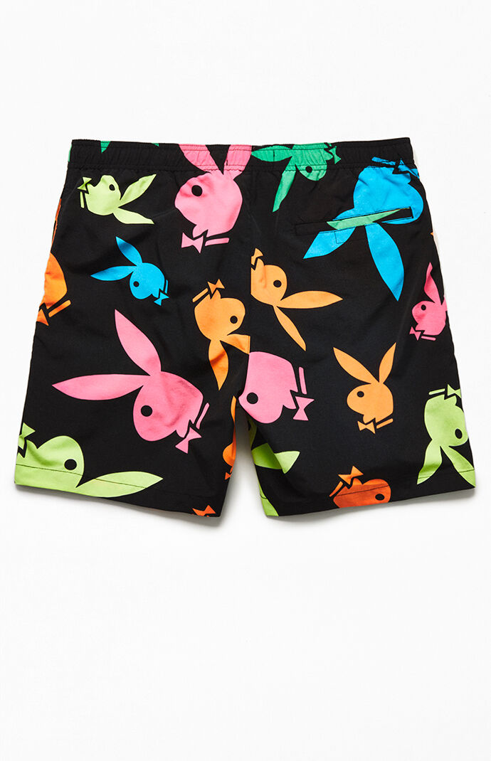 Playboy neon bunnies swim trunks clearance