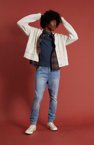 Eco Medium Wash Stacked Skinny Jeans image number 5