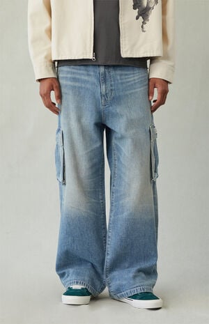 Blake Extreme Baggy Jeans Cargo Medium Blue Tint