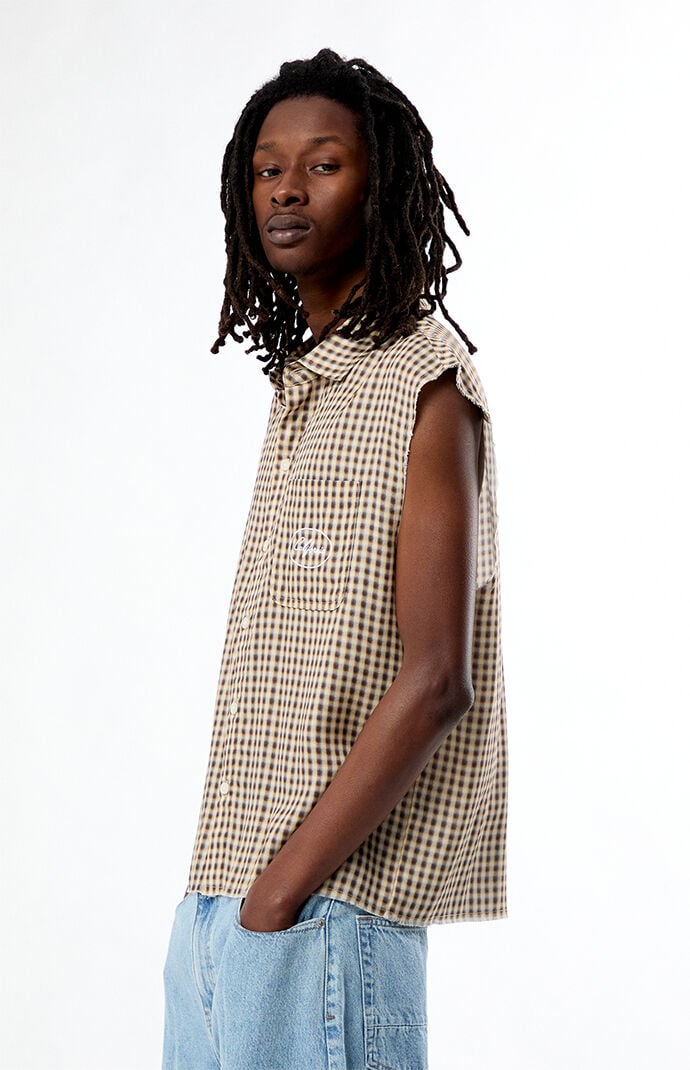 Pacsun Joe Tan Flannel Cutoff Shirt