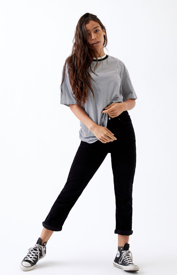 women's black corduroy pants