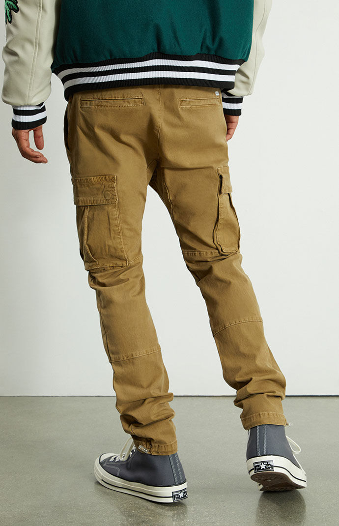 pacsun utility black nylon slim cargo pants