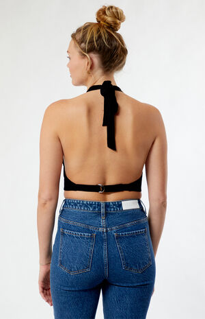 Open Back Linen Halter Top image number 4