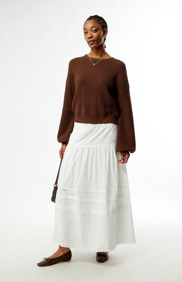 Rhythm Chocolate Classic Knit Crew Neck Sweater