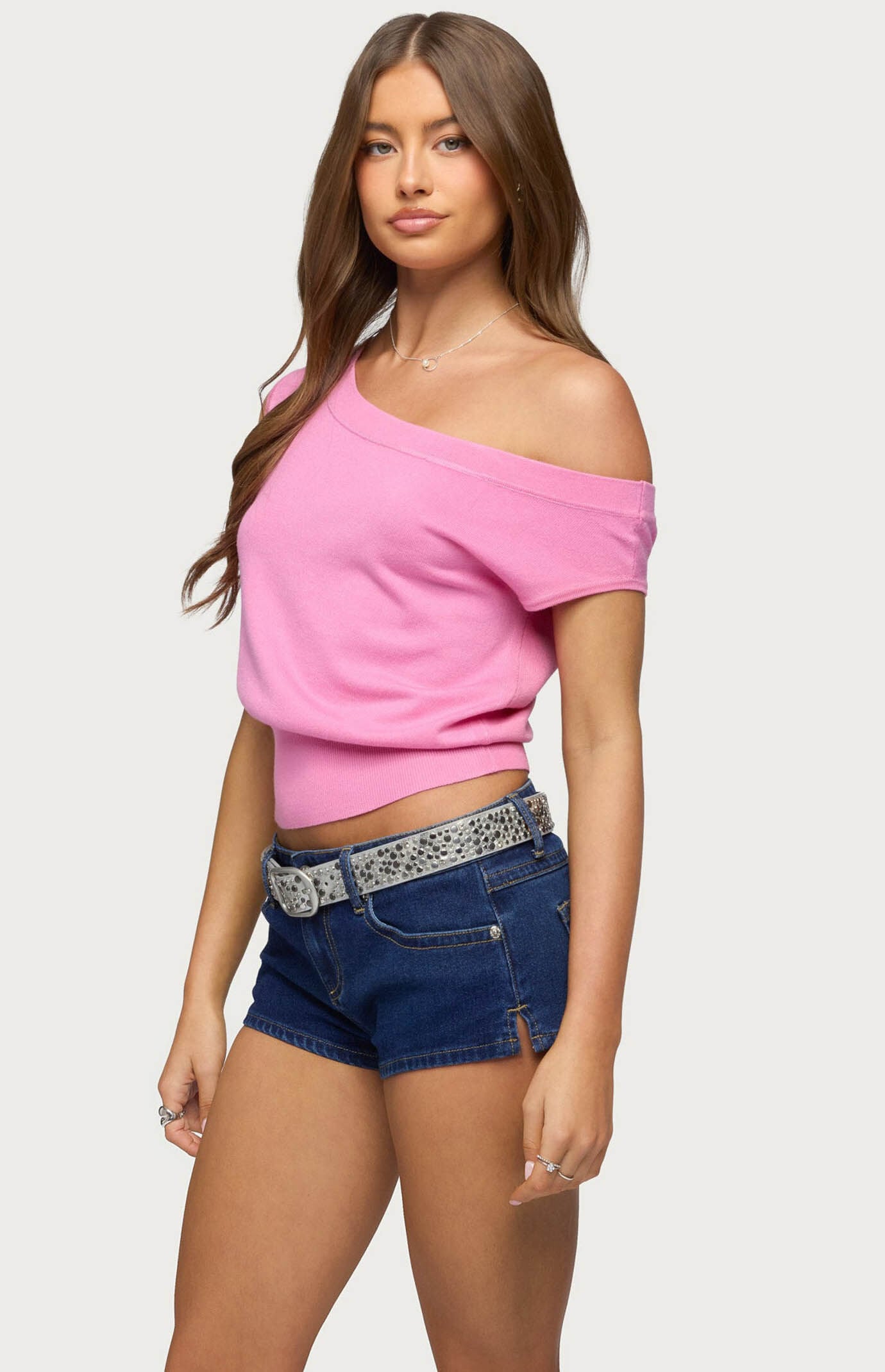 Edikted Michaela Off Shoulder Knit Top
