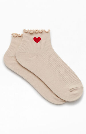Heart Ruffle Ankle Socks image number 2