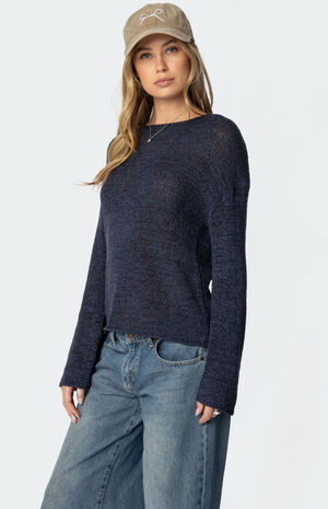 Drop Shoulder Light Knit Sweater image number 3