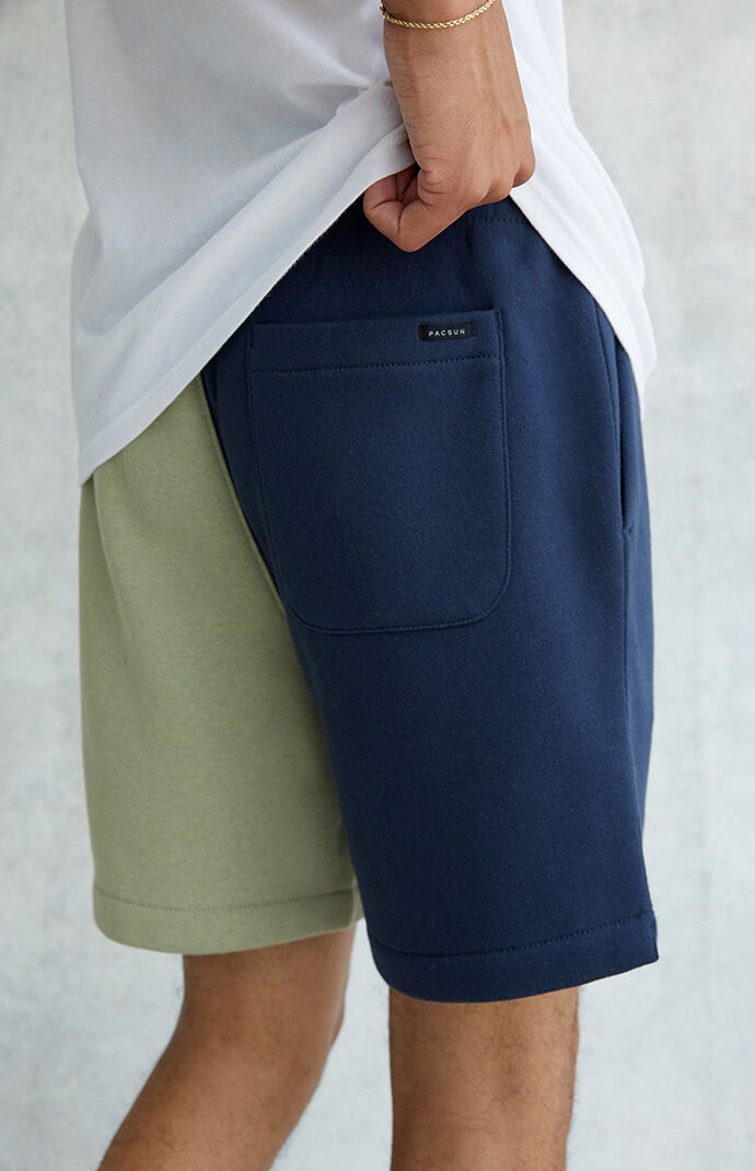 Blue & Green Split Volley Sweat Shorts