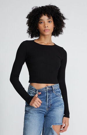 Scoop Neck Long Sleeve Top image number 1