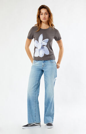 Floral Motif Skimmer T-Shirt image number 4