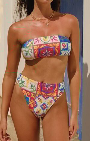 Spanish Tile Reckless Bandeau Bikini Top image number 1