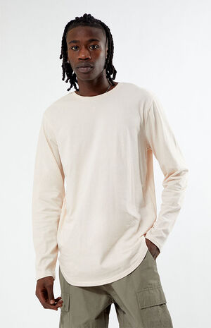Basic Solid Scallop Long Sleeve T-Shirt image number 1