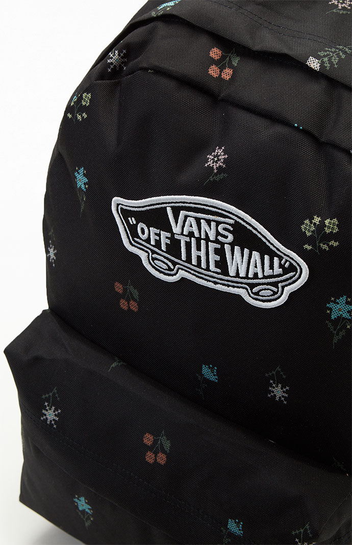 Black vans new arrivals backpack with flowers