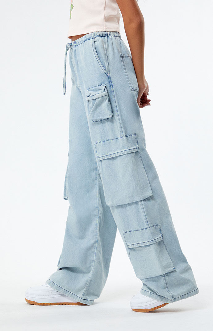 PacSun Light Indigo Pull On Cargo Pants PacSun