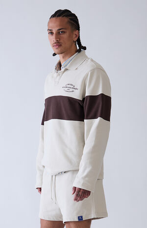 Gray Long Sleeve Rugby Polo Shirt image number 3