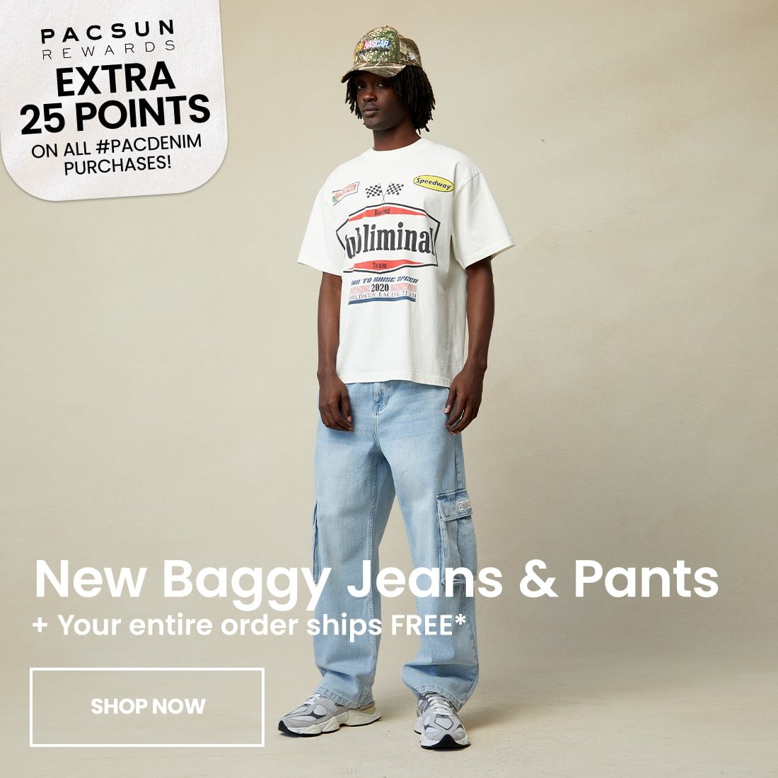 PacSun Cream Stretch Mom Jeans, PacSun