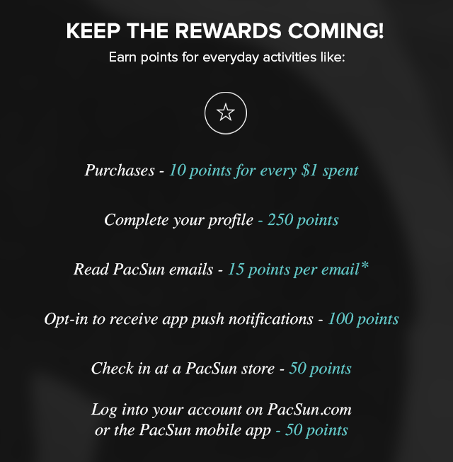 Pacsun Mygsom Mobile Rewards Page