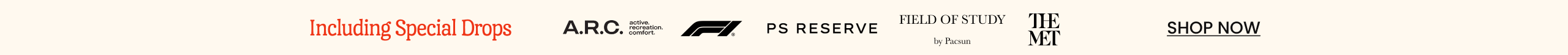 Including Special Drops Arc, F1, PS Reserve, Field of Study, MET