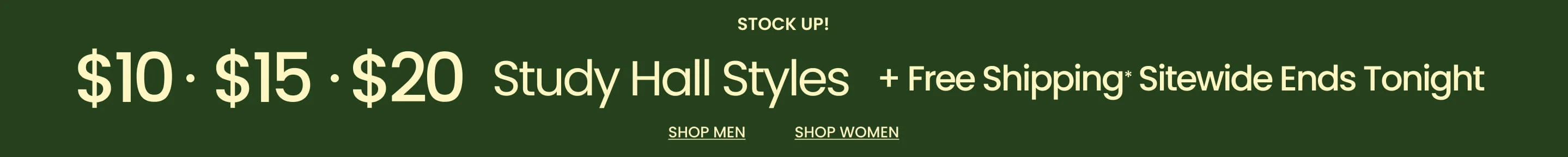 Stock Up! $10 | $15 | $20 Study Hall Styles