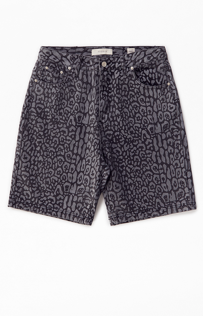 Pacsun Dark Leopard Denim Baggy Shorts | Pacsun