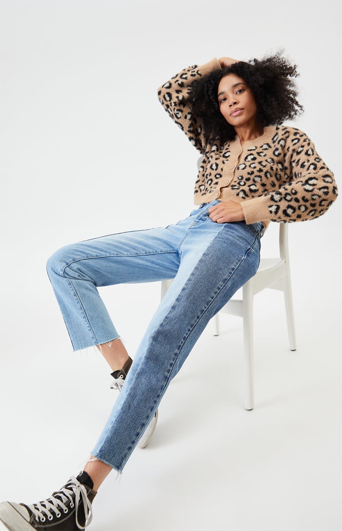 PacSun Two Panel High Waisted Straight Leg Jeans PacSun