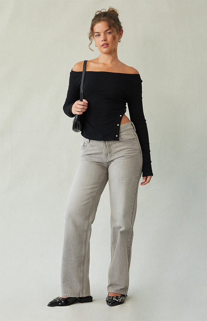 Pacsun Jordyn Low Rise Straight Leg Jeans Gray | PacSun