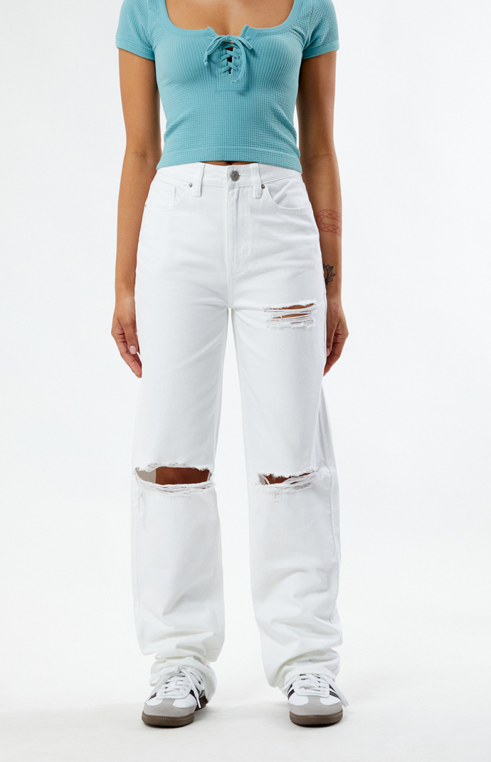 Pacsun white ripped sales jeans