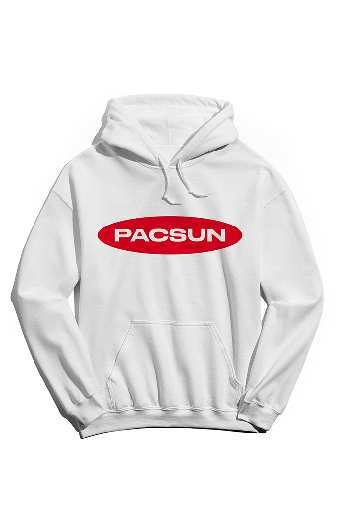 Red champion top hoodie pacsun