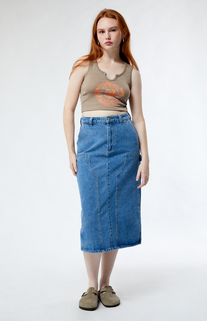 Obey Painters Denim Midi Skirt | PacSun