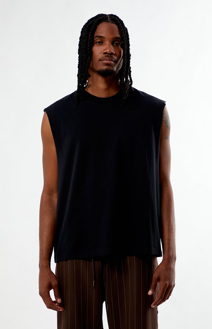 Pacsun Black Cut Off Muscle T-Shirt | Pacsun