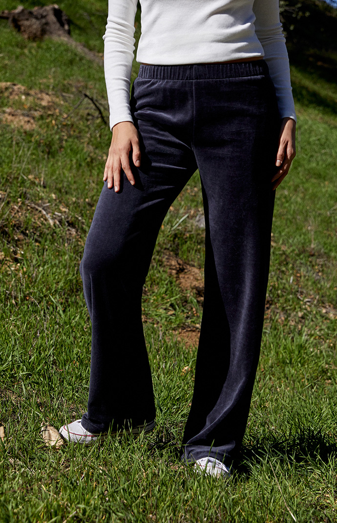 Black Velour Anastasia Sweatpants | PacSun