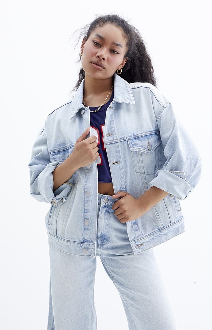 Pacsun pink denim jacket online