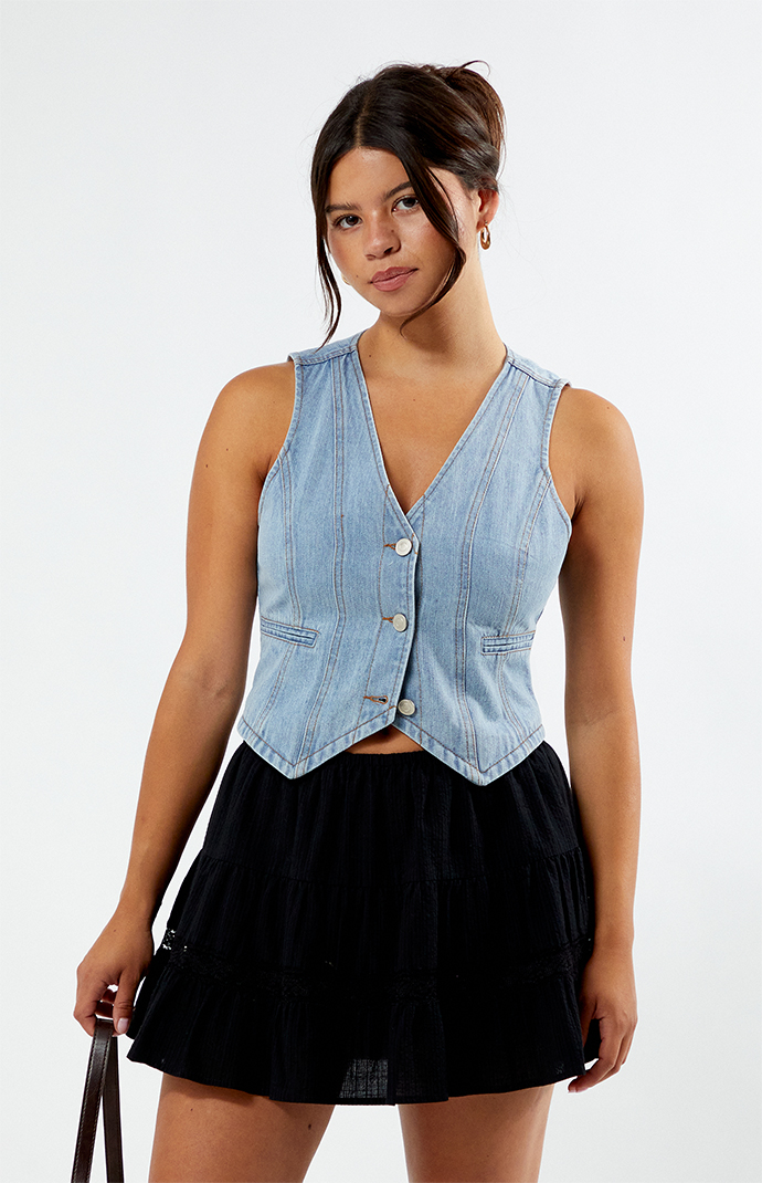 PacSun Cropped Denim Vest | PacSun