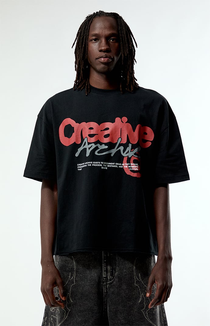 トップス 00s PPFM archive graphic T-shirt Pacsun Creative Archive Cropped Boxy T-Shirt | Pacsun