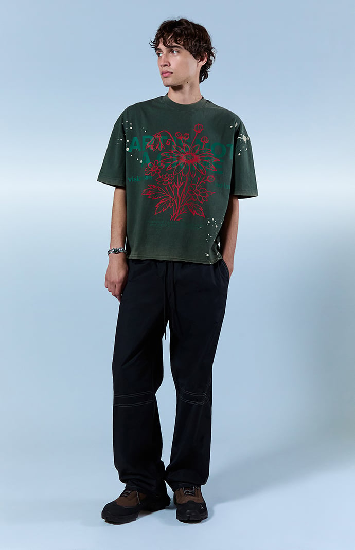 Pacsun Black Contrast Stitch Baggy Track Pants | Pacsun