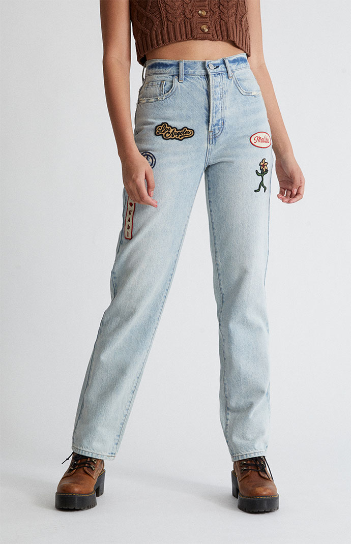 Light Blue Patch Jeans – Jeanfluence