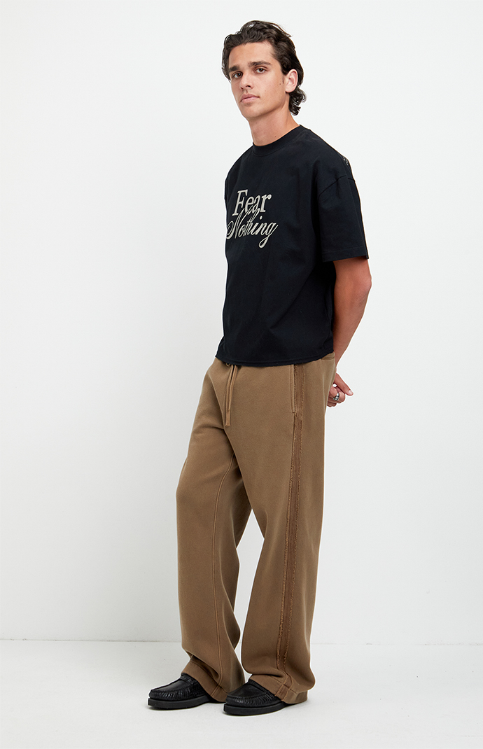 Pacsun Brown Elmer Stripe Fleece Extreme Baggy Sweatpants | Pacsun